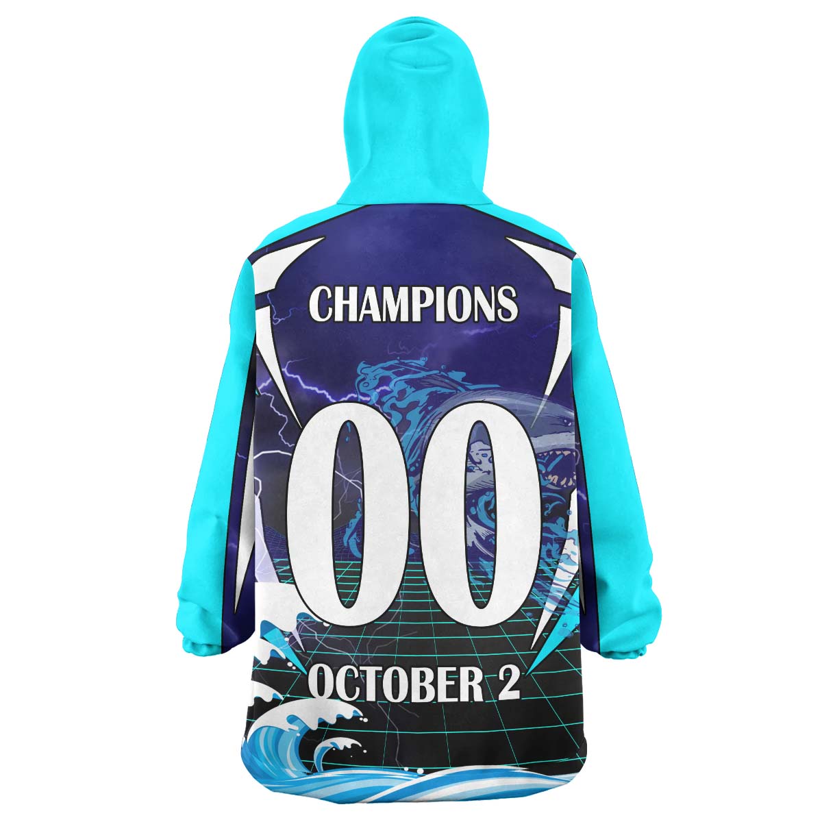 Sharks Rugby Snug Hoodie - Custom Final Series Champions Sharks Rugby League Player And Number Wearable Blanket Hoodie - Vibe Hoodie Shop