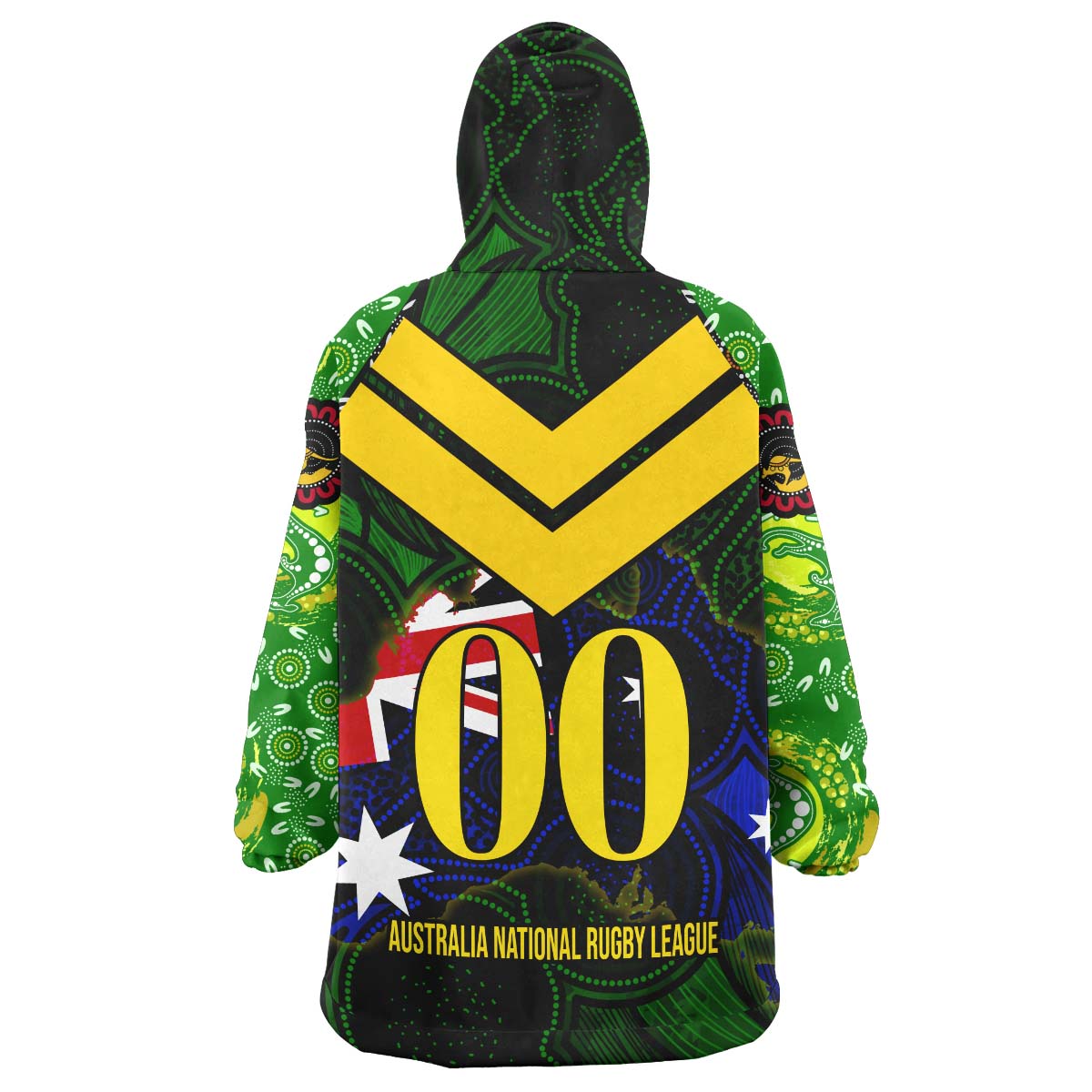 Kangaroos Rugby Snug Hoodie - Custom Kangaroo National Rugby League Indigenous Dreamtime Wearable Blanket Hoodie - Vibe Hoodie Shop