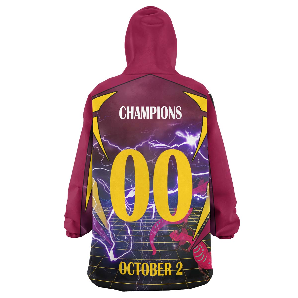 Broncos Rugby Snug Hoodie - Custom Final Series Champions Broncos Rugby League Player And Number Wearable Blanket Hoodie - Vibe Hoodie Shop