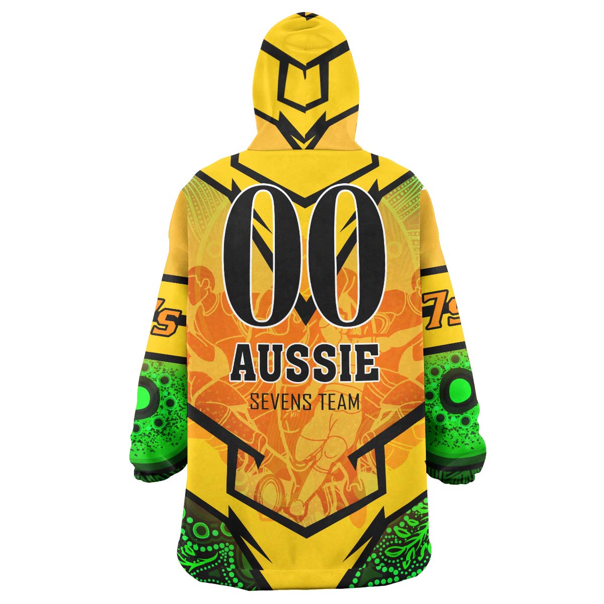 Australia National Rugby Sevens Team Snug Hoodie - Custom Aussie 7s Team Coat Of Arms Aboriginal Player And Number Wearable Blanket Hoodie - Vibe Hoodie Shop