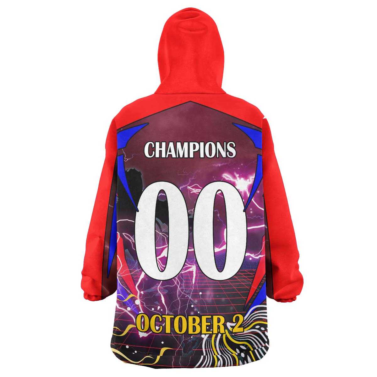 Roosters Rugby Snug Hoodie - Custom Final Series Champions Roosters Rugby League Player And Number Wearable Blanket Hoodie - Vibe Hoodie Shop