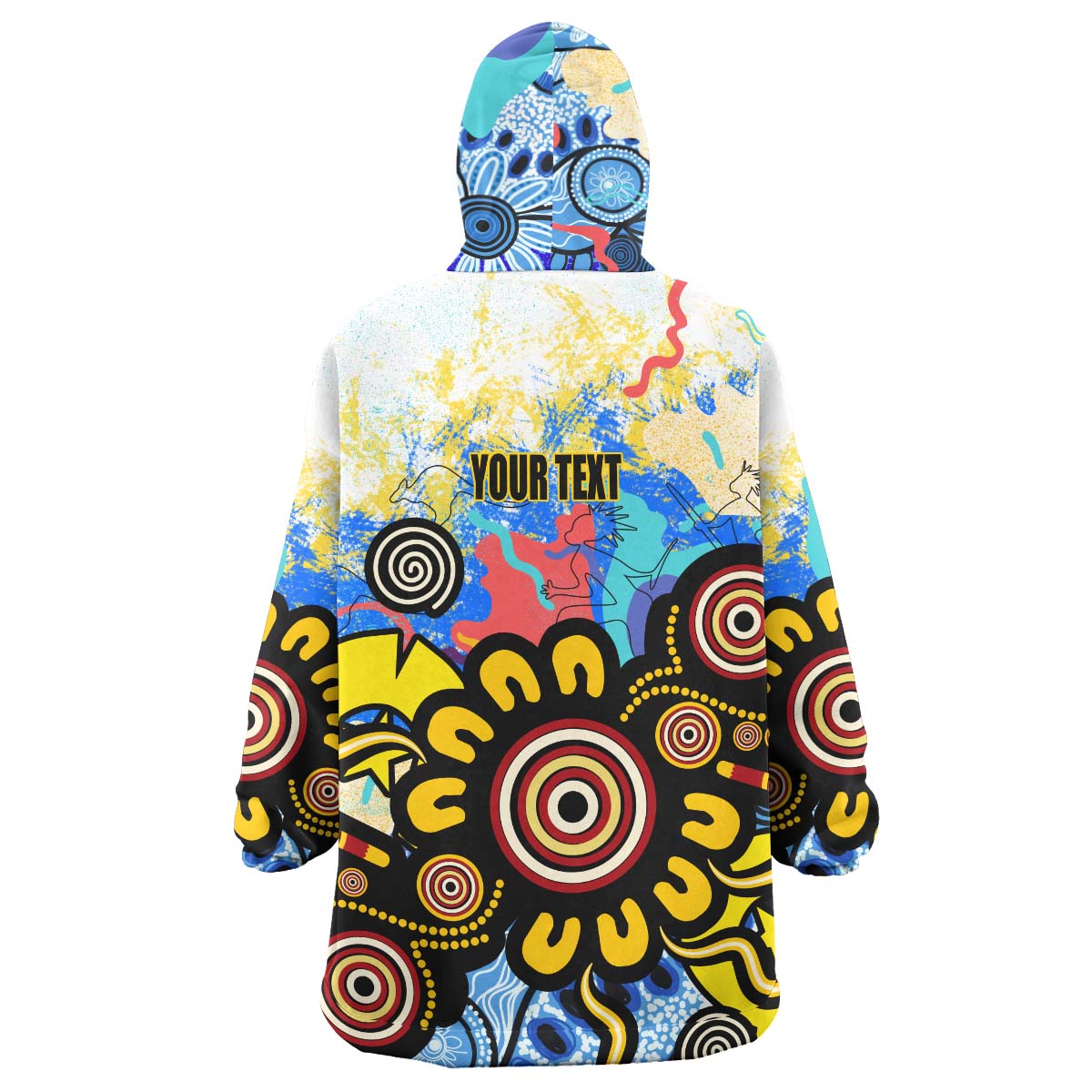 Australia NAIDOC Week 2023 Wearable Blanket Hoodie - Custom Celebrate Naidoc Aboriginal Inspired Culture with Torres Strait Flag Colour Wearable Blanket Hoodie - Vibe Hoodie Shop