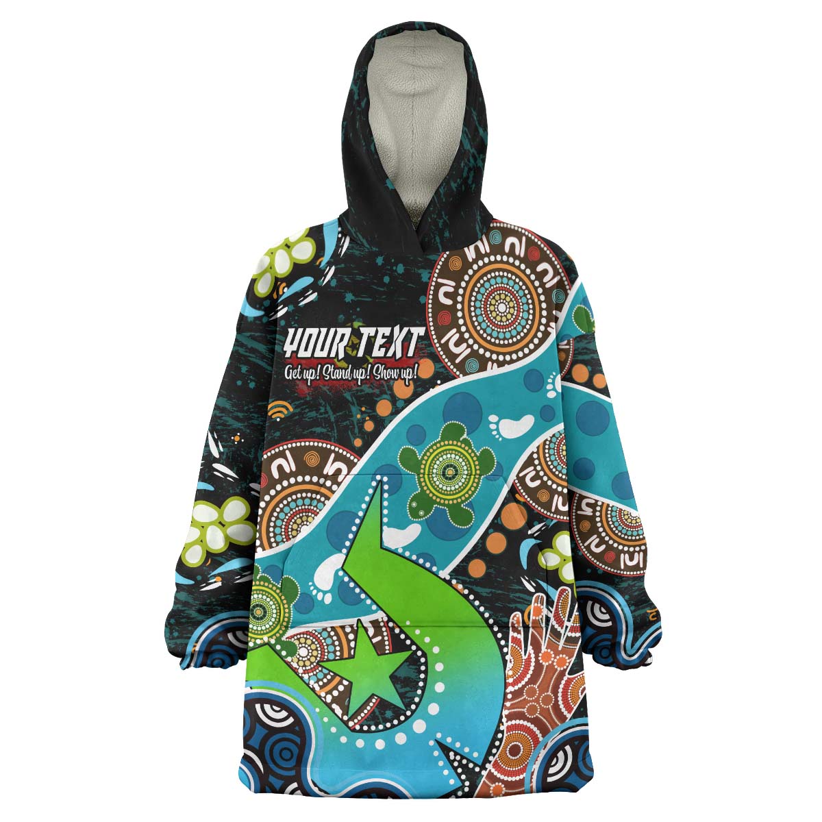 Australia NAIDOC Week 2023 Wearable Blanket Hoodie - Torres Strait Island Always Was, Always Will Be, Aboriginal Inspired Land Wearable Blanket Hoodie - Vibe Hoodie Shop