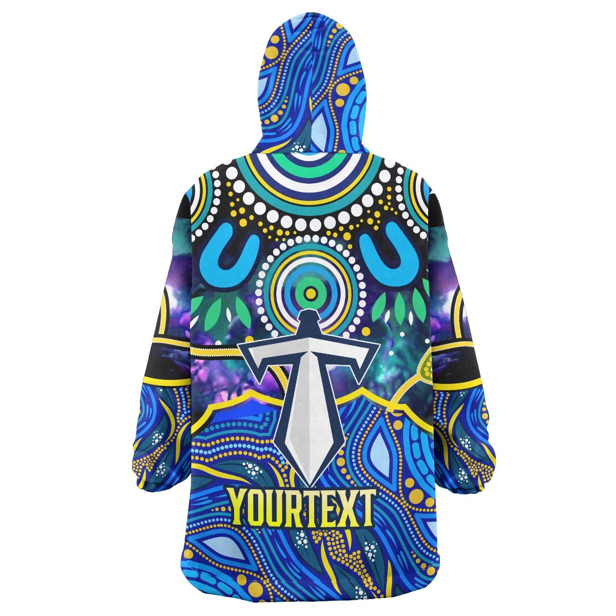 Titans Rugby Snug Hoodie - Custom Titans Rugby Indigenous Aboriginal Dot Painting Style Wearable Blanket Hoodie RLT14 - Vibe Hoodie Shop