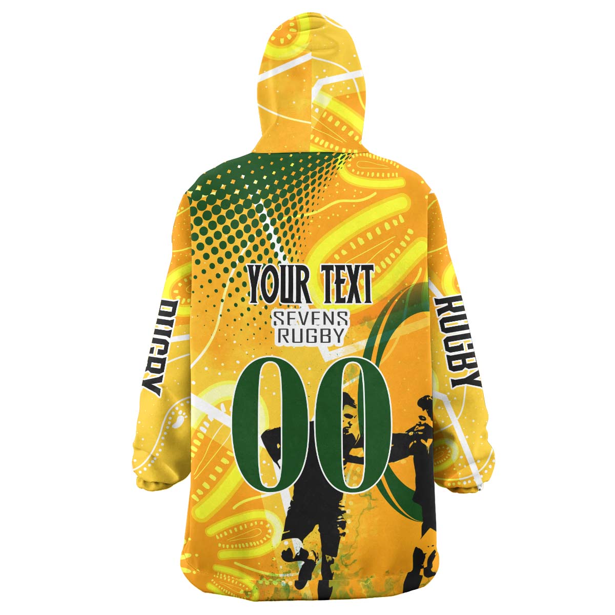 Australia National Rugby Sevens Team Snug Hoodie - Custom Autralia 7s Team with Aboriginal Player And Number Wearable Blanket Hoodie - Vibe Hoodie Shop