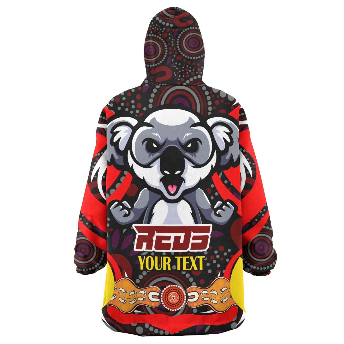 Reds Naidoc Week Snug Hoodie - Custom Reds Celebrate Naidoc Week with Torres Strait Aboriginal "Get up! Stand up! Show up!" Wearable Blanket Hoodie RLT14 - Vibe Hoodie Shop