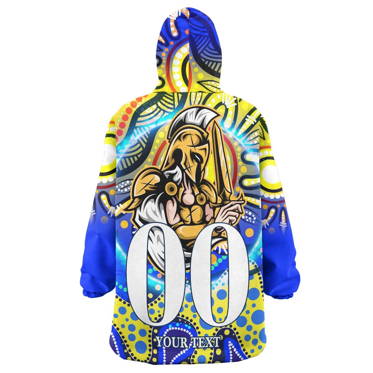 Titans Rugby Snug Hoodie - Custom Titans Rugby League with Aboriginal Dot Painting Style Player And Number Wearable Blanket Hoodie RLT14 - Vibe Hoodie Shop