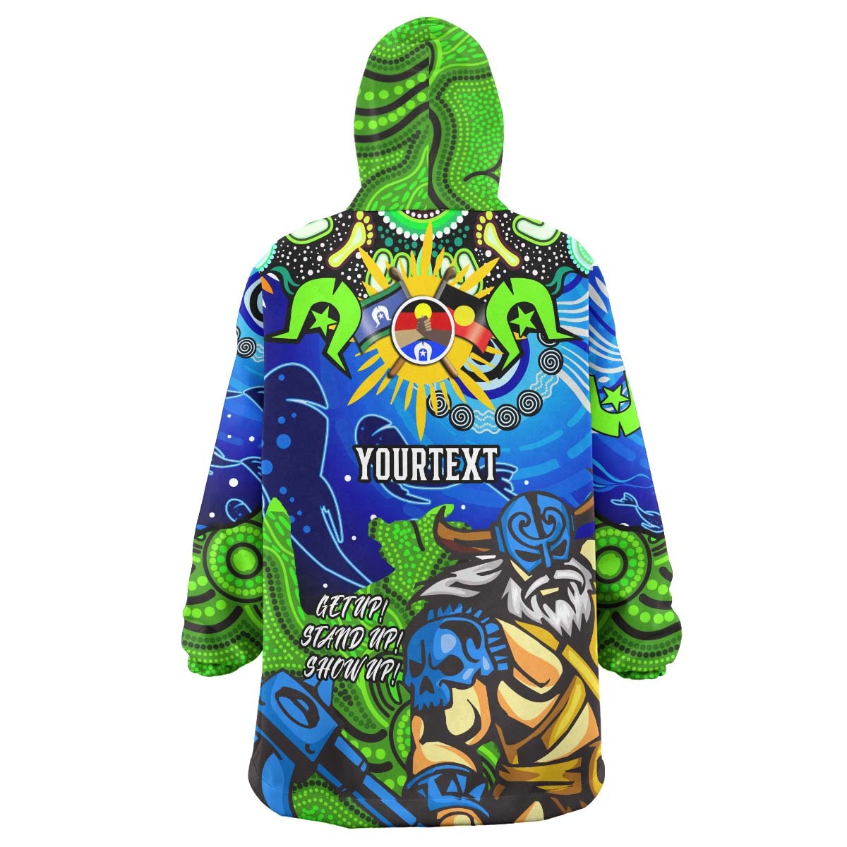 Raiders Rugby Snug Hoodie - Custom Naidoc Week Raiders with Aboriginal Dot Painting and Get up! Stand up! Show up! Wearable Blanket Hoodie RLT14 - Vibe Hoodie Shop