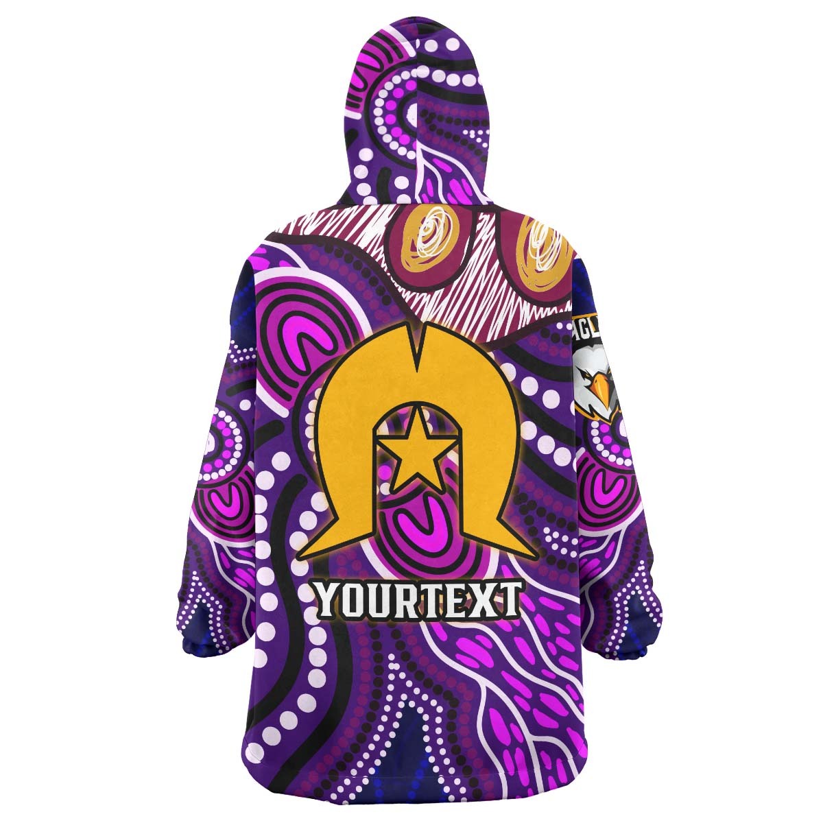 Sea Eagles Rugby Snug Hoodie - Custom Sea Eagles Naidoc Week and Torres Strait Island with Aboriginal Dot Painting Style Wearable Blanket Hoodie RLT14 - Vibe Hoodie Shop