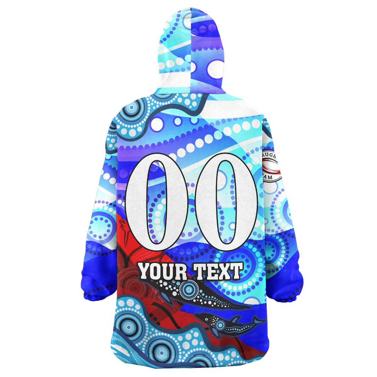 NRLW Knights Rugby Snug Hoodie - Custom Woman Knights with Aboriginal Dot Painting Style Player And Number Woman Wearable Blanket Hoodie - Vibe Hoodie Shop