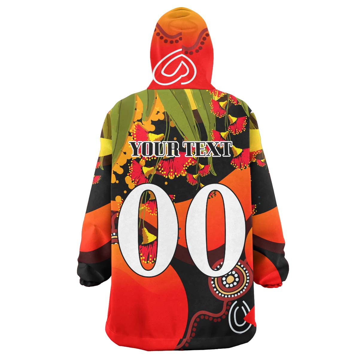 NRLW St.George Rugby Snug Hoodie - Custom Cute Dragons with Aboriginal Dot Painting Style Player And Number Woman Wearable Blanket Hoodie - Vibe Hoodie Shop