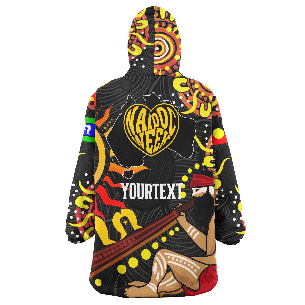 Australia NAIDOC Week 2023 Wearable Blanket Hoodie - Custom Naidoc Week Aboriginal Inspired Culture in My Heart "Get up! Stand up! Show up!" Wearable Blanket Hoodie - Vibe Hoodie Shop