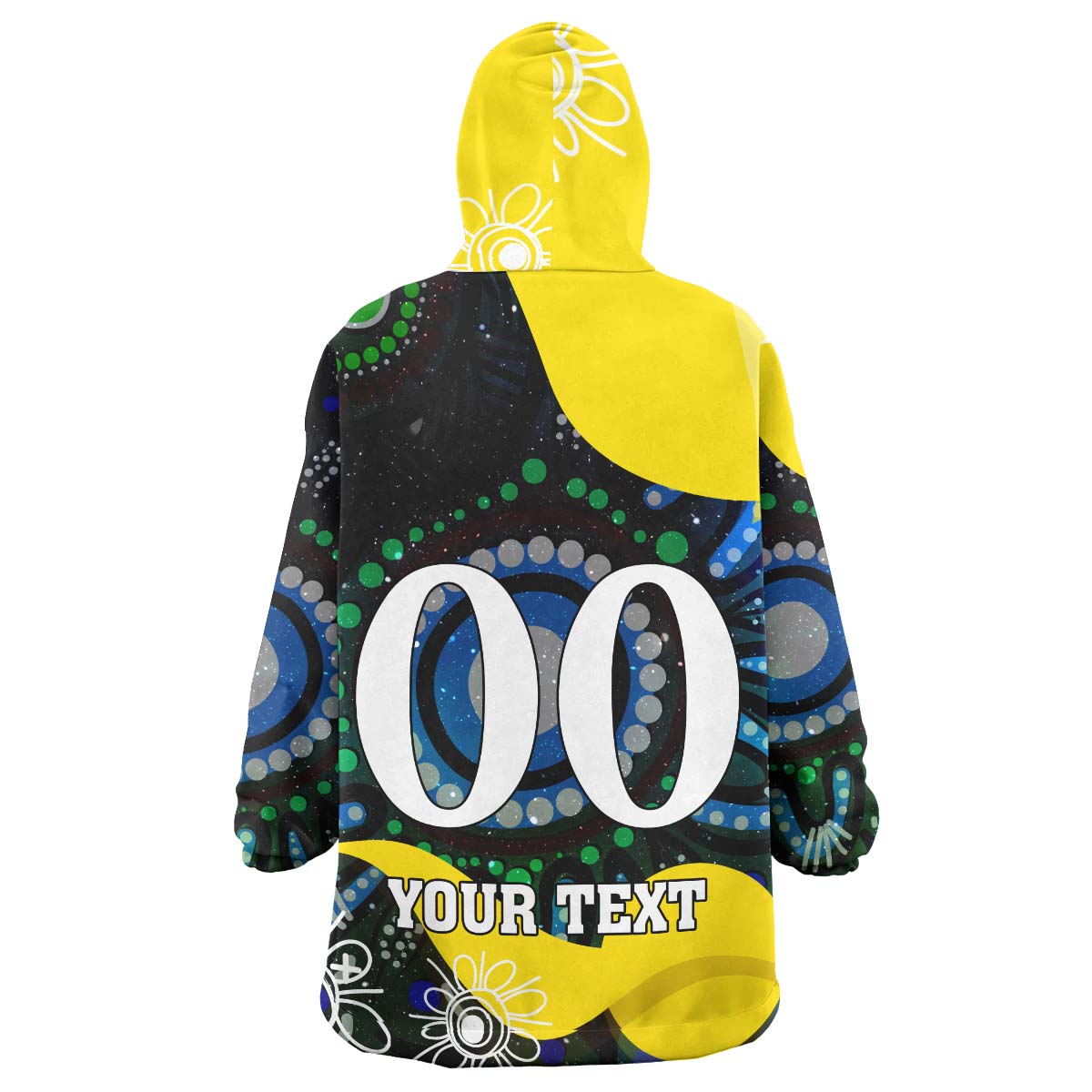 NRLW Titans Rugby Snug Hoodie - Custom Titans Rugby Aboriginal Dot Painting Player And Number Woman Wearable Blanket Hoodie - Vibe Hoodie Shop
