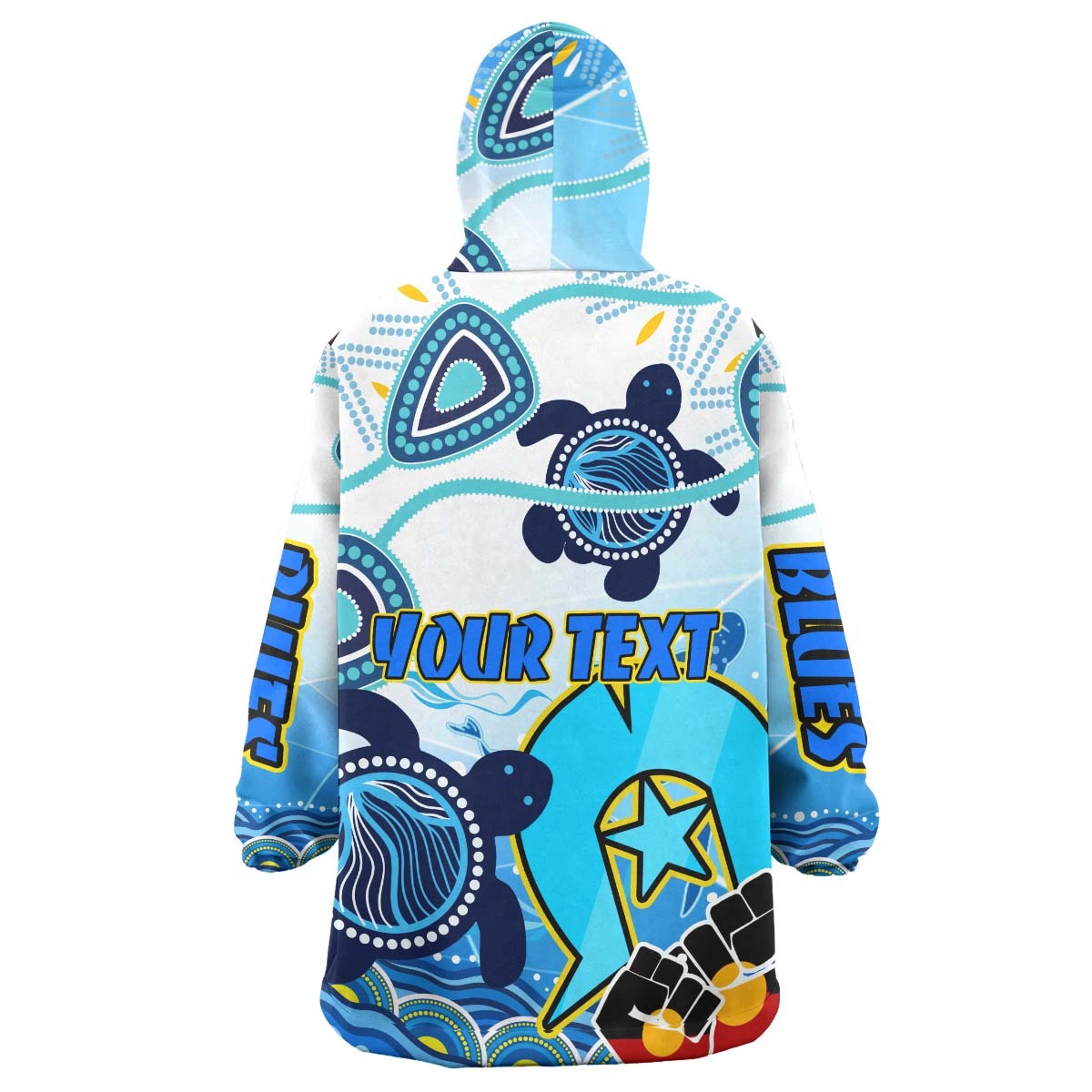 Blues Rugby Snug Hoodie - Custom Blues Rugby Naidoc Week and Aboriginal Culture Wearable Blanket Hoodie RLT14 - Vibe Hoodie Shop