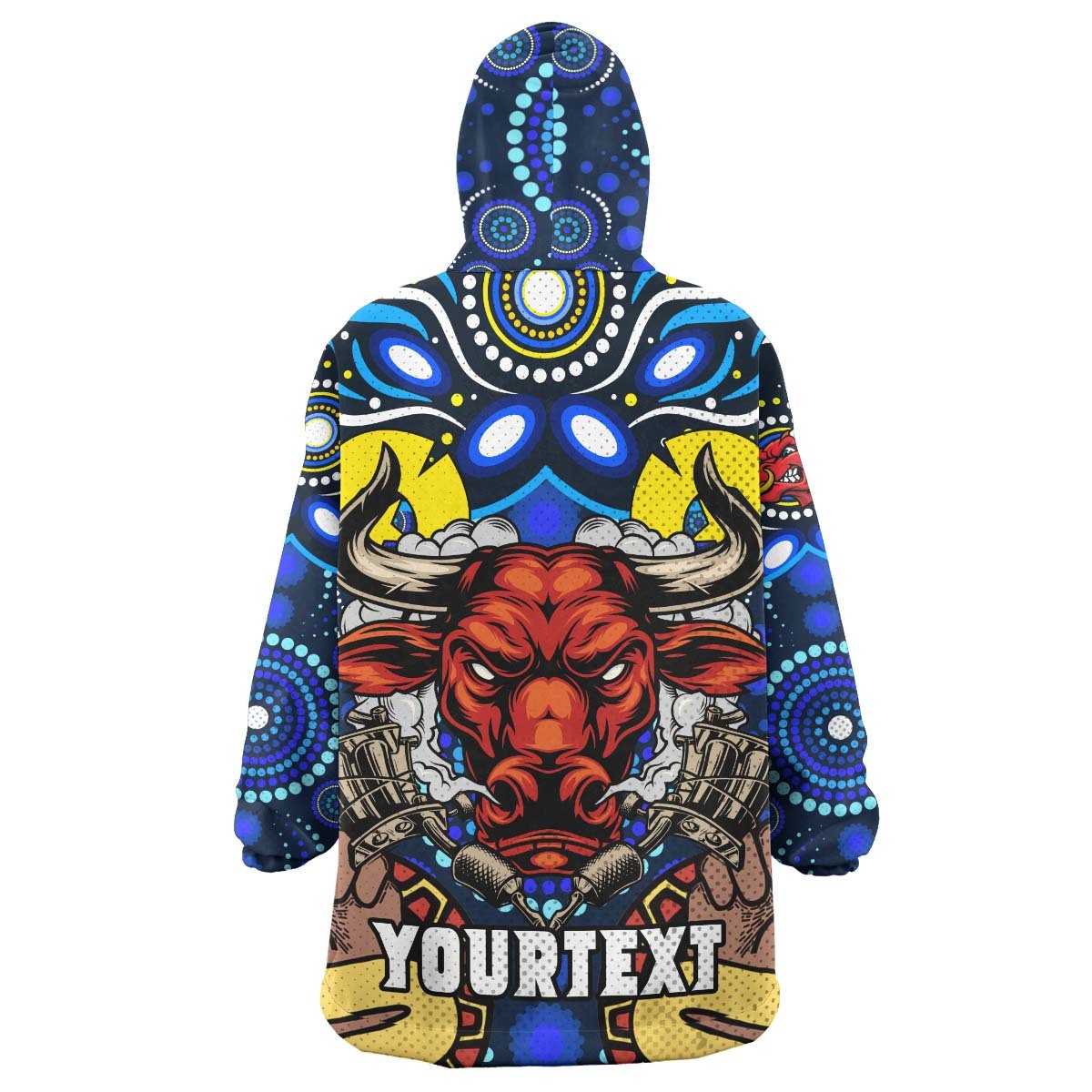 Cowboys Rugby Snug Hoodie - Custom Naidoc Week "Get up! Stand up! Show up!" with Aboriginal Dot Painting Style Wearable Blanket Hoodie RLT14 - Vibe Hoodie Shop