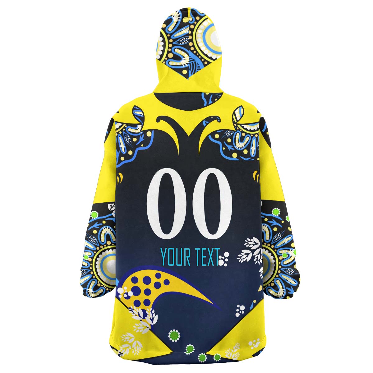 Eels Rugby Snug Hoodie - Custom Personalised Eels "All You Got, All The Time" Aboriginal Player And Number Wearable Blanket Hoodie - Vibe Hoodie Shop