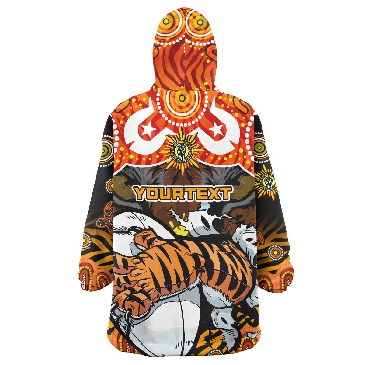 Tigers Rugby Snug Hoodie - Custom Naidoc Week and Torres Strait Island with Aboriginal Culture Dot Painting Wearable Blanket Hoodie RLT14 - Vibe Hoodie Shop