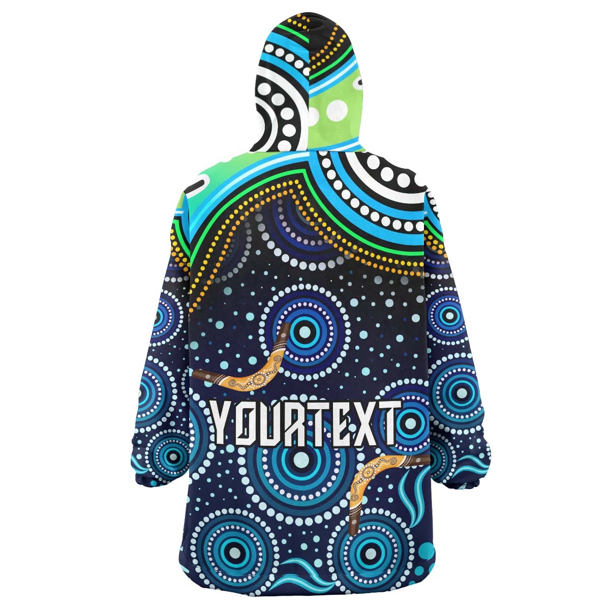 Eels Rugby Snug Hoodie - Custom Eels Rugby with Aboriginal Pattern Indigenous Wearable Blanket Hoodie RLT14 - Vibe Hoodie Shop