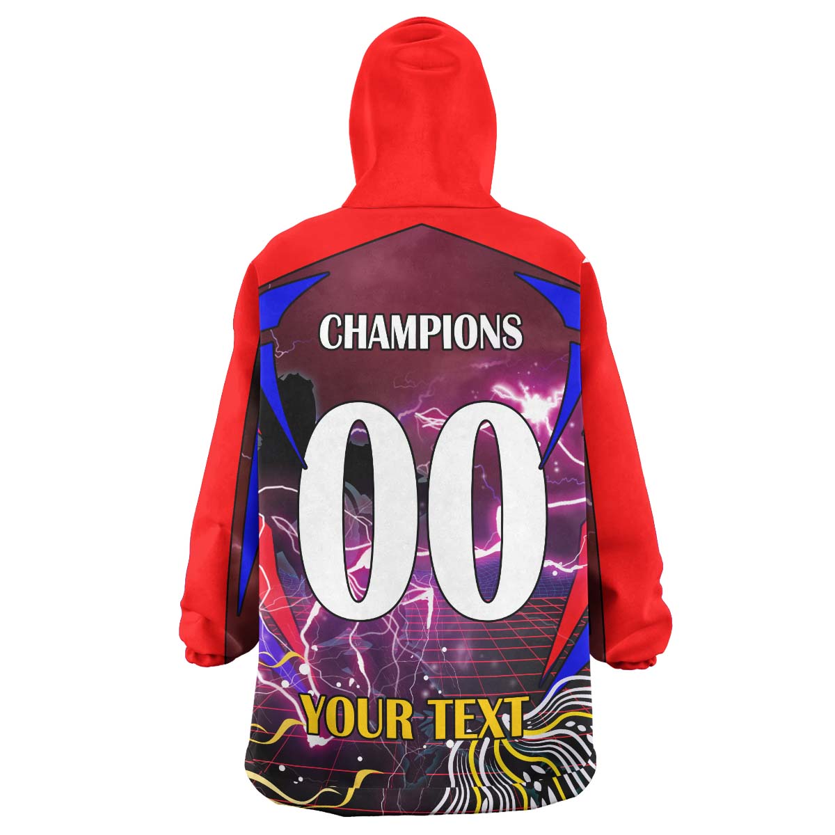 Roosters Rugby Snug Hoodie - Custom Final Series Champions Roosters Rugby League Player And Number Wearable Blanket Hoodie - Vibe Hoodie Shop