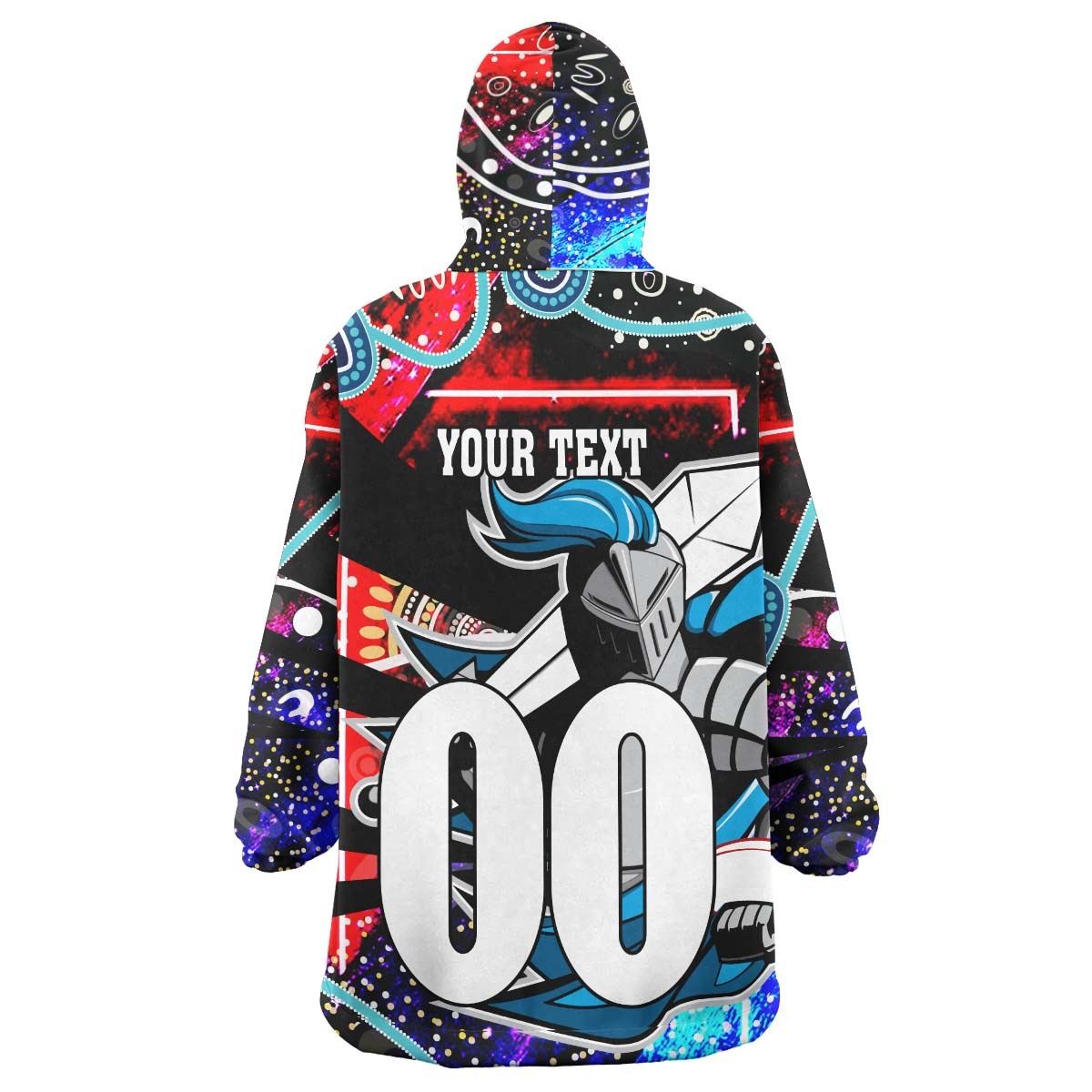 Knights Rugby Snug Hoodie - Custom Knights Rugby League Team with Aboriginal Culture Player And Number Wearable Blanket Hoodie RLT14 - Vibe Hoodie Shop