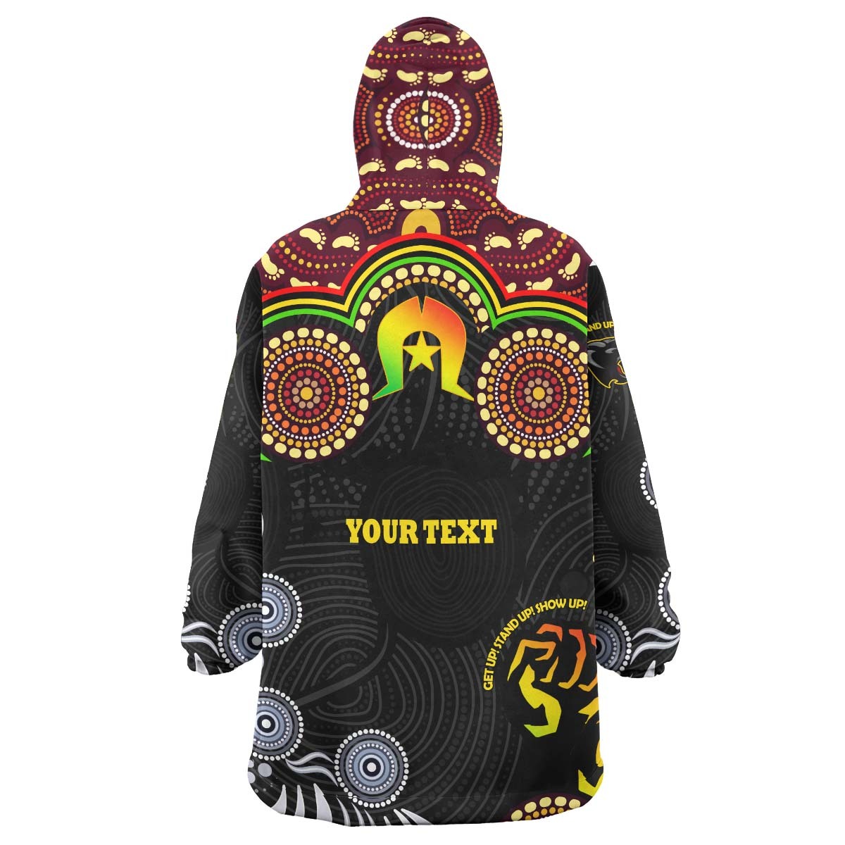 Panthers Rugby Snug Hoodie - Naidoc Panthers Indigenous and Torres Strait Aboriginal Style Wearable Blanket Hoodie RLT14 - Vibe Hoodie Shop