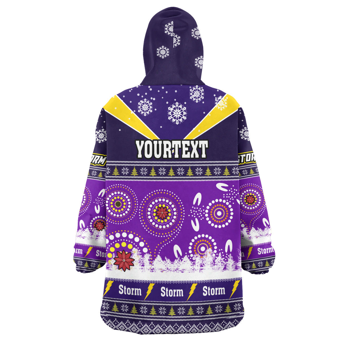 Storm Rugby Christmas Snug Hoodie - Custom Storm Ugly Christmas And Aboriginal Patterns Wearable Blanket Hoodie - Vibe Hoodie Shop