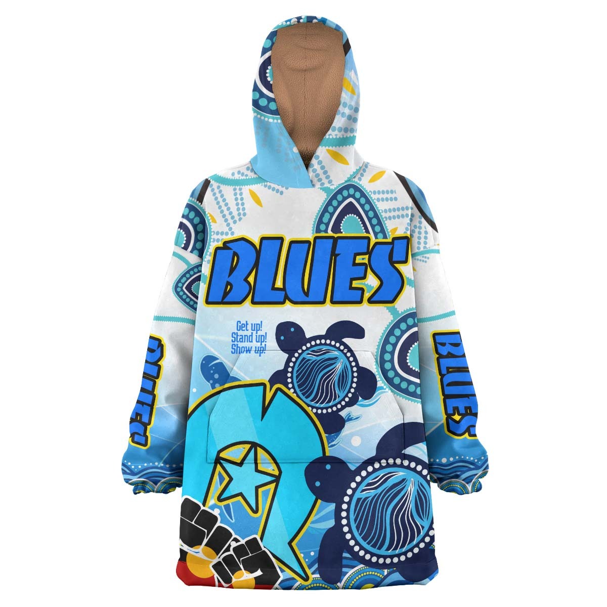 Blues Rugby Snug Hoodie - Custom Blues Rugby Naidoc Week and Aboriginal Culture Wearable Blanket Hoodie RLT14 - Vibe Hoodie Shop