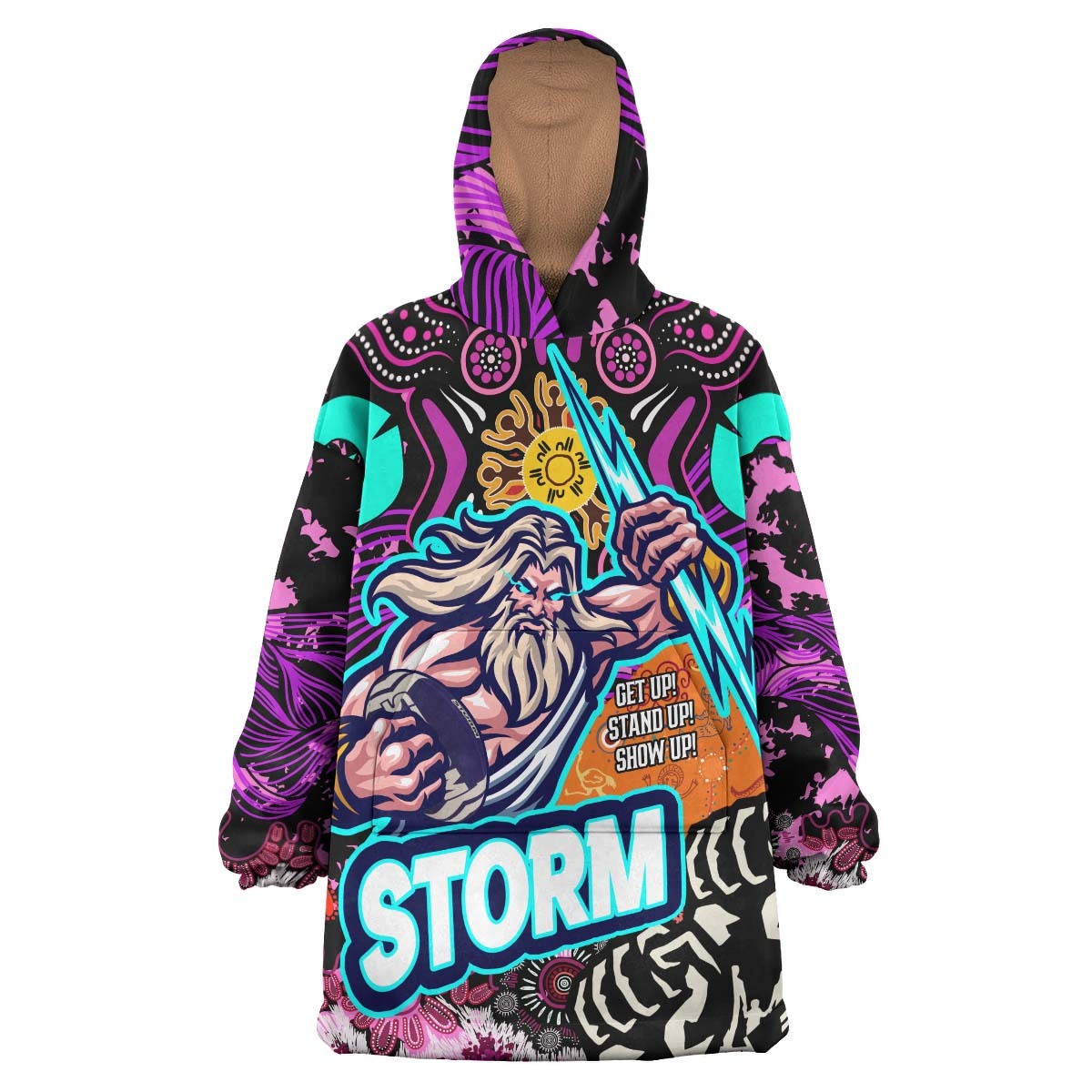 Storm Rugby Naidoc Snug Hoodie - Custom Storm Thunder Indigenous with Torres Strait Islander Aboriginal Culture Wearable Blanket Hoodie RLT14 - Vibe Hoodie Shop