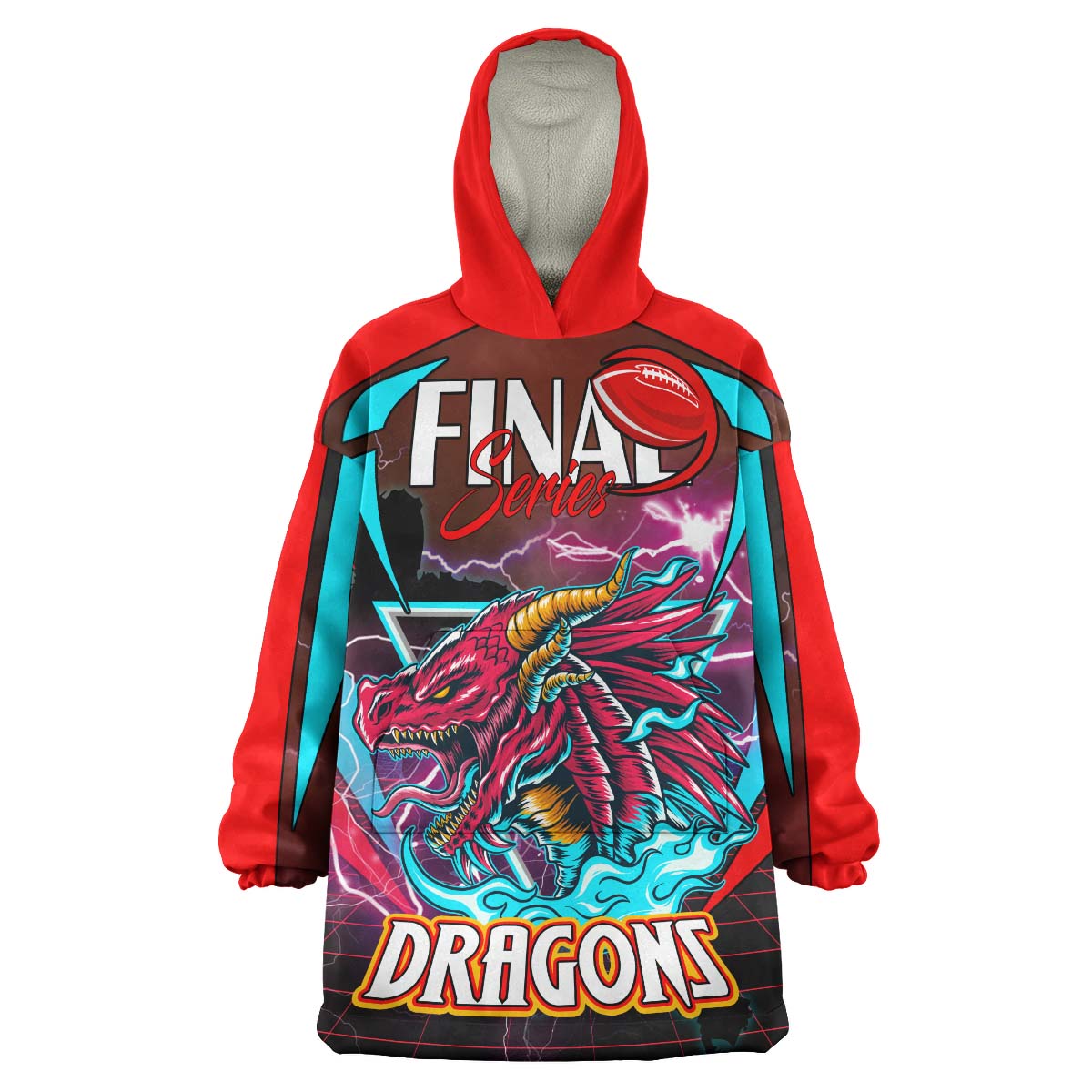 St-George Rugby Snug Hoodie - Custom Final Series Champions Dragons Rugby League Player And Number Wearable Blanket Hoodie - Vibe Hoodie Shop