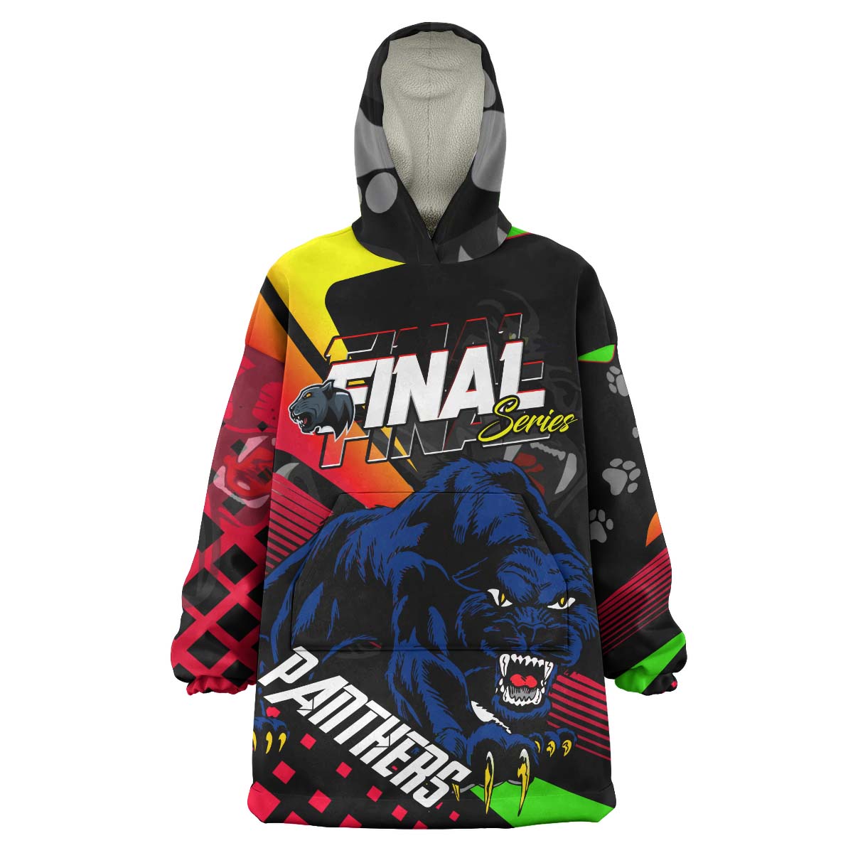 Panthers Rugby Snug Hoodie - Custom Final Series Champions Panthers Rugby League Player And Number Wearable Blanket Hoodie - Vibe Hoodie Shop