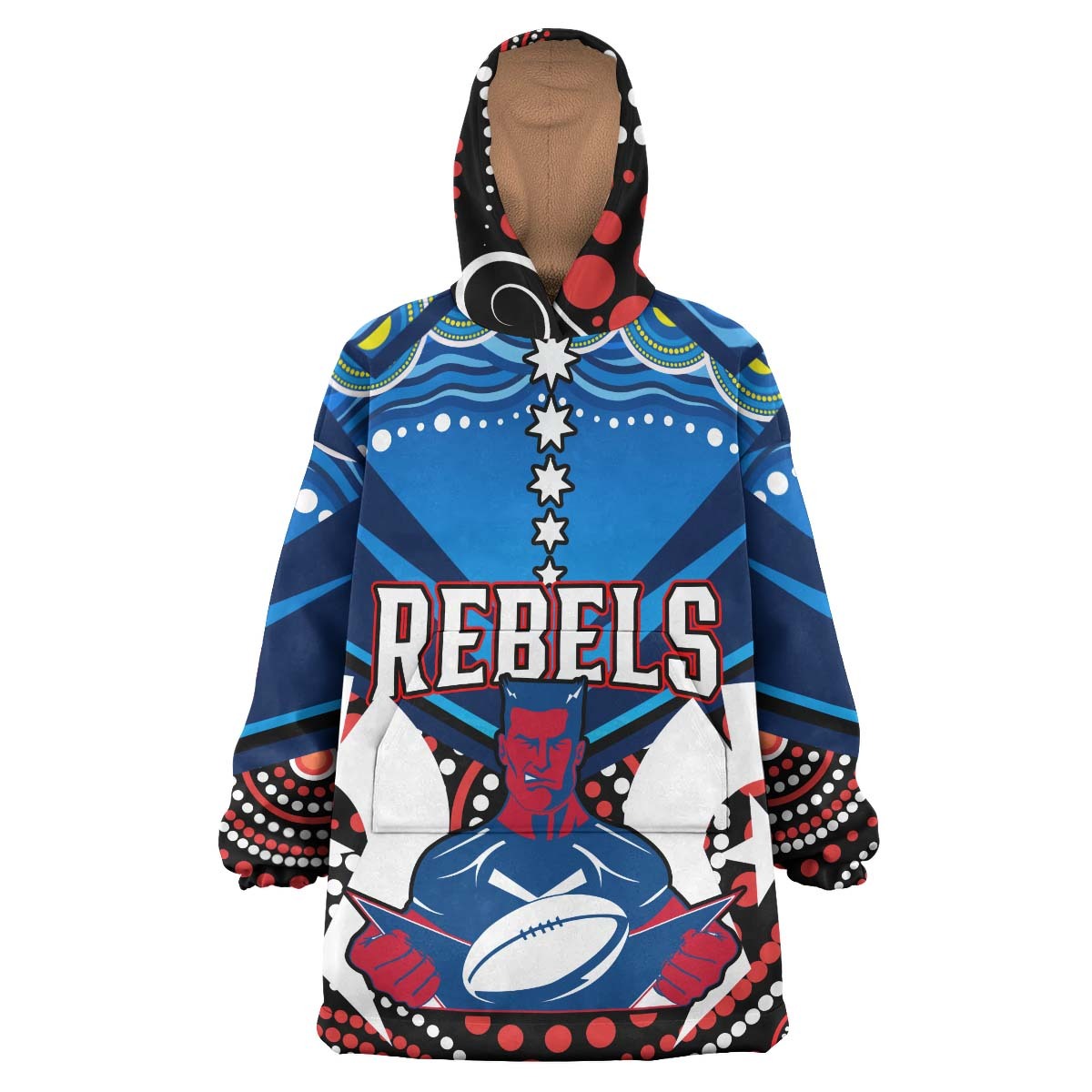 Rebels Rugby Naidoc Week Snug Hoodie - Custom Rebels with Aboriginal and Torres Strait Celebrate Naidoc Week Wearable Blanket Hoodie RLT14 - Vibe Hoodie Shop