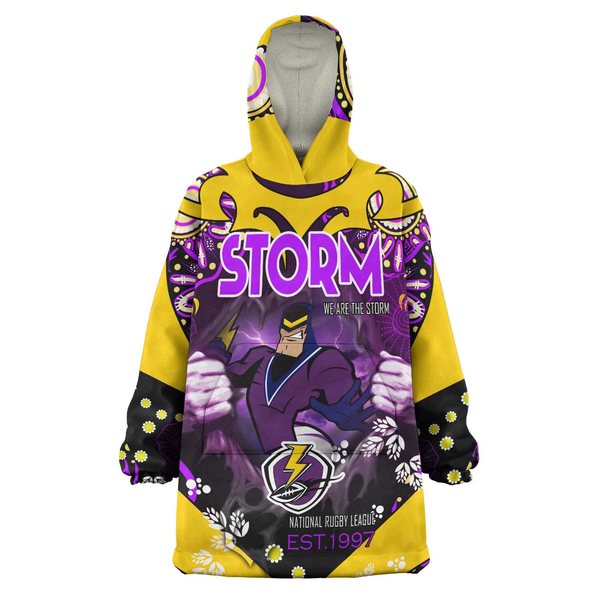 Storm Rugby Snug Hoodie - Custom Personalised We Are The Storm with Aboriginal Culture League Rugby Team Wearable Blanket Hoodie - Vibe Hoodie Shop