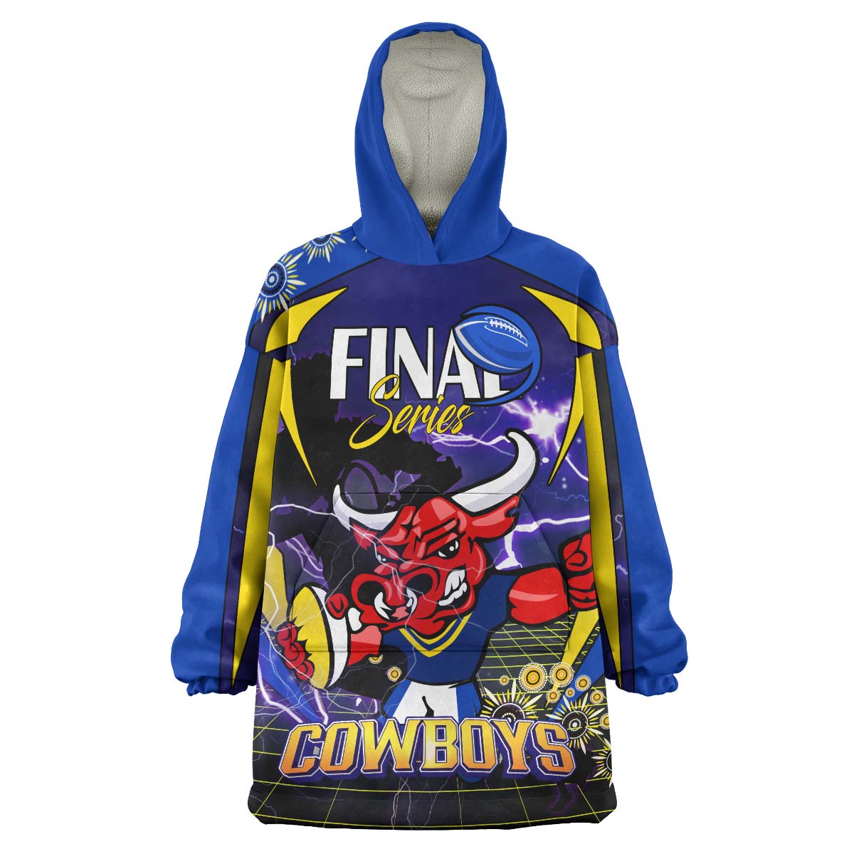 Cowboys Rugby Snug Hoodie - Custom Final Series Champions Cowboys Rugby League Player And Number Wearable Blanket Hoodie - Vibe Hoodie Shop