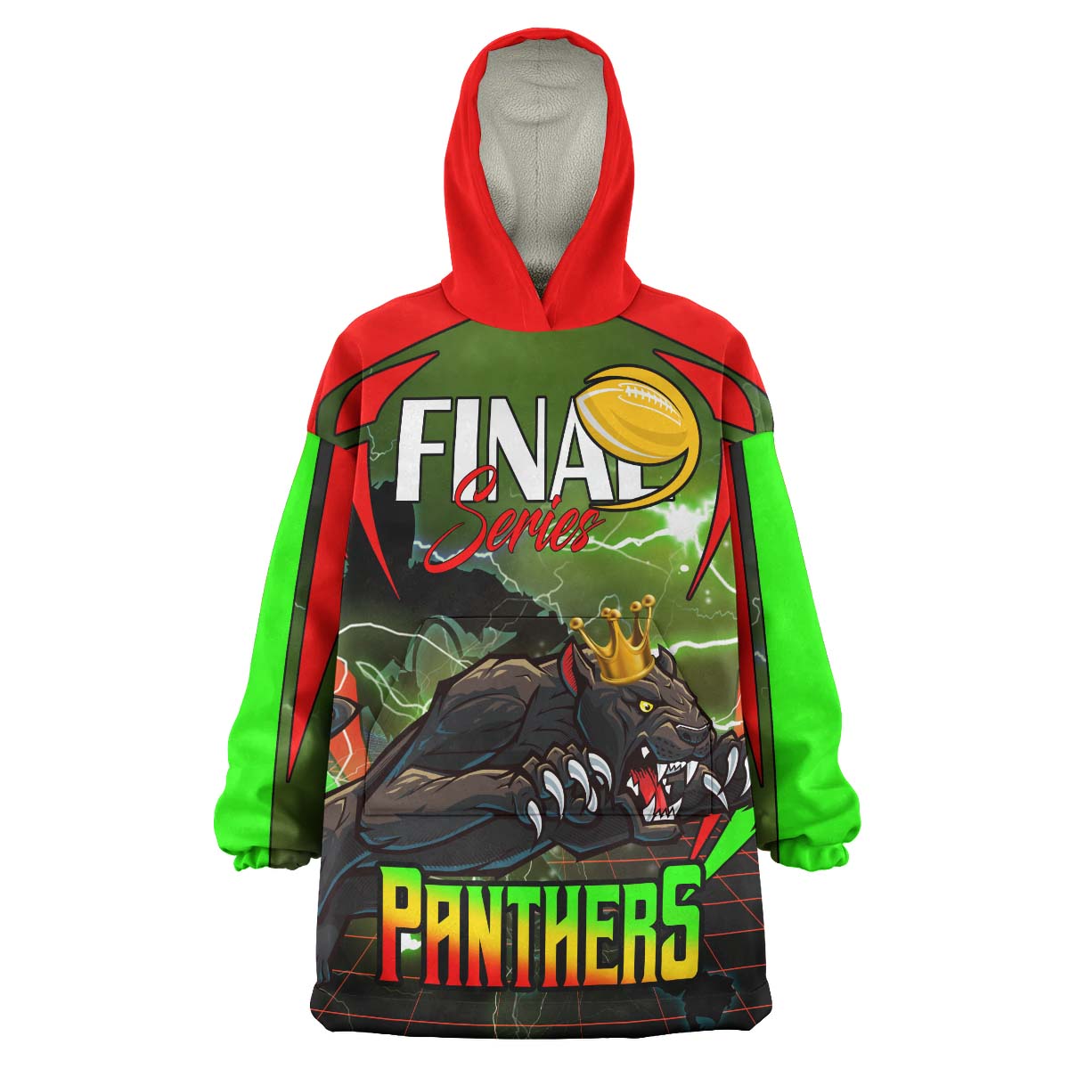 Panthers Rugby Snug Hoodie - Custom Final Series Champions Panthers Rugby League Personalised Wearable Blanket Hoodie - Vibe Hoodie Shop