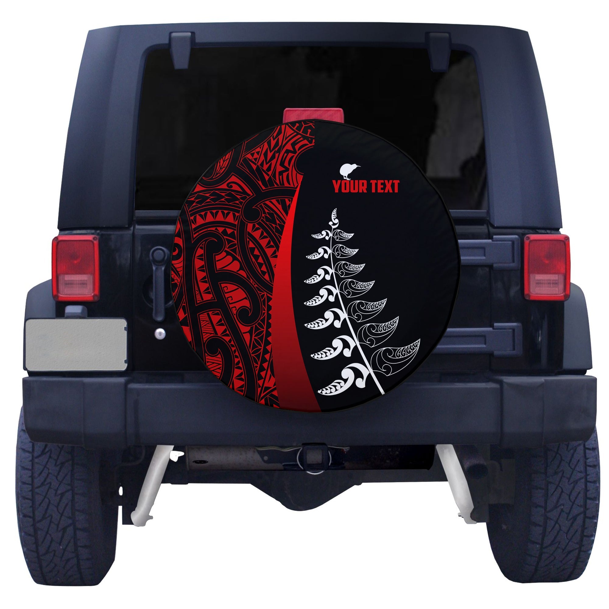 (Custom Personalised) New Zealand Silver Fern Rugby Spare Tire Cover Maori Pattern - Vibe Hoodie Shop