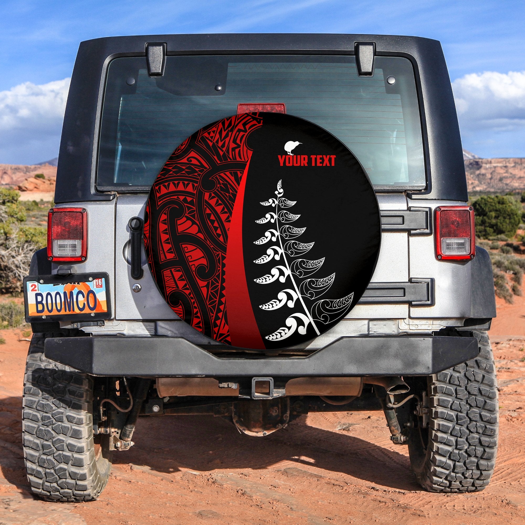 (Custom Personalised) New Zealand Silver Fern Rugby Spare Tire Cover Maori Pattern - Vibe Hoodie Shop