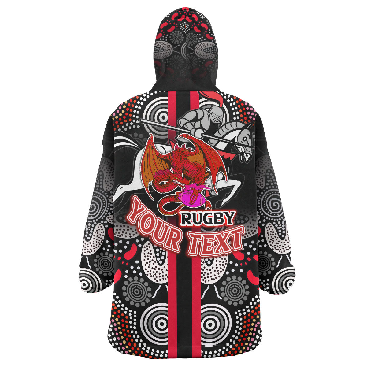 ST George Rugby Snug Hoodie - Custom ST George Rugby Ball Aboriginal Indigenous Sport Style Wearable Blanket Hoodie - Vibe Hoodie Shop