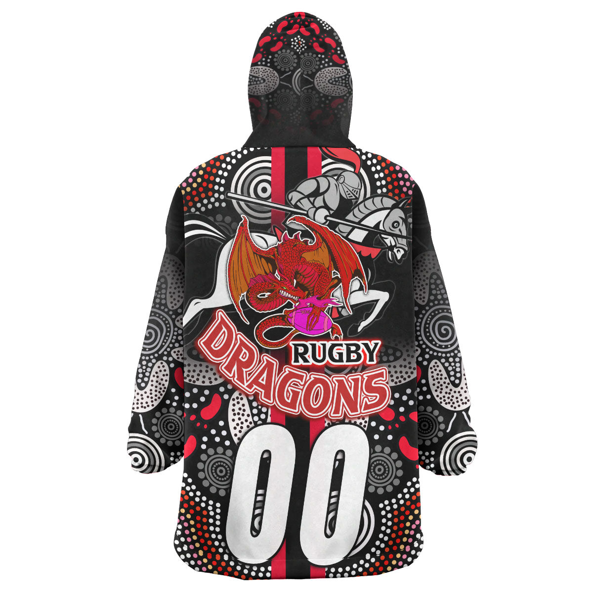 ST George Rugby Snug Hoodie - Custom ST George Rugby Ball Aboriginal Indigenous Sport Style Wearable Blanket Hoodie - Vibe Hoodie Shop