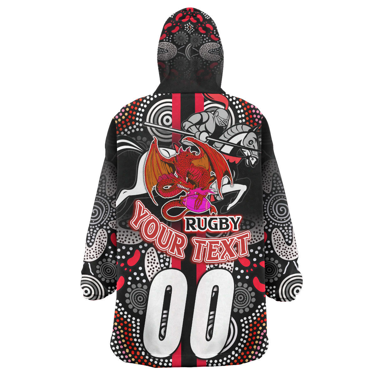 ST George Rugby Snug Hoodie - Custom ST George Rugby Ball Aboriginal Indigenous Sport Style Wearable Blanket Hoodie - Vibe Hoodie Shop