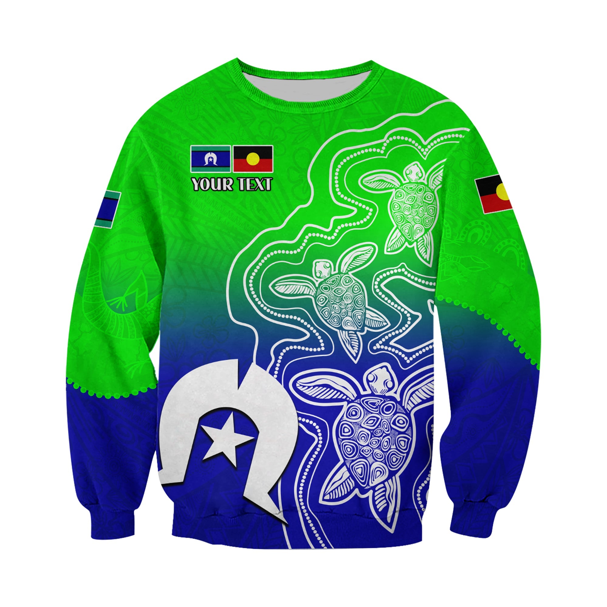 (Custom Personalised) NAIDOC Week 2022 Sweatshirt Torres Strait Islanders with Aboriginal Turtles - Vibe Hoodie Shop