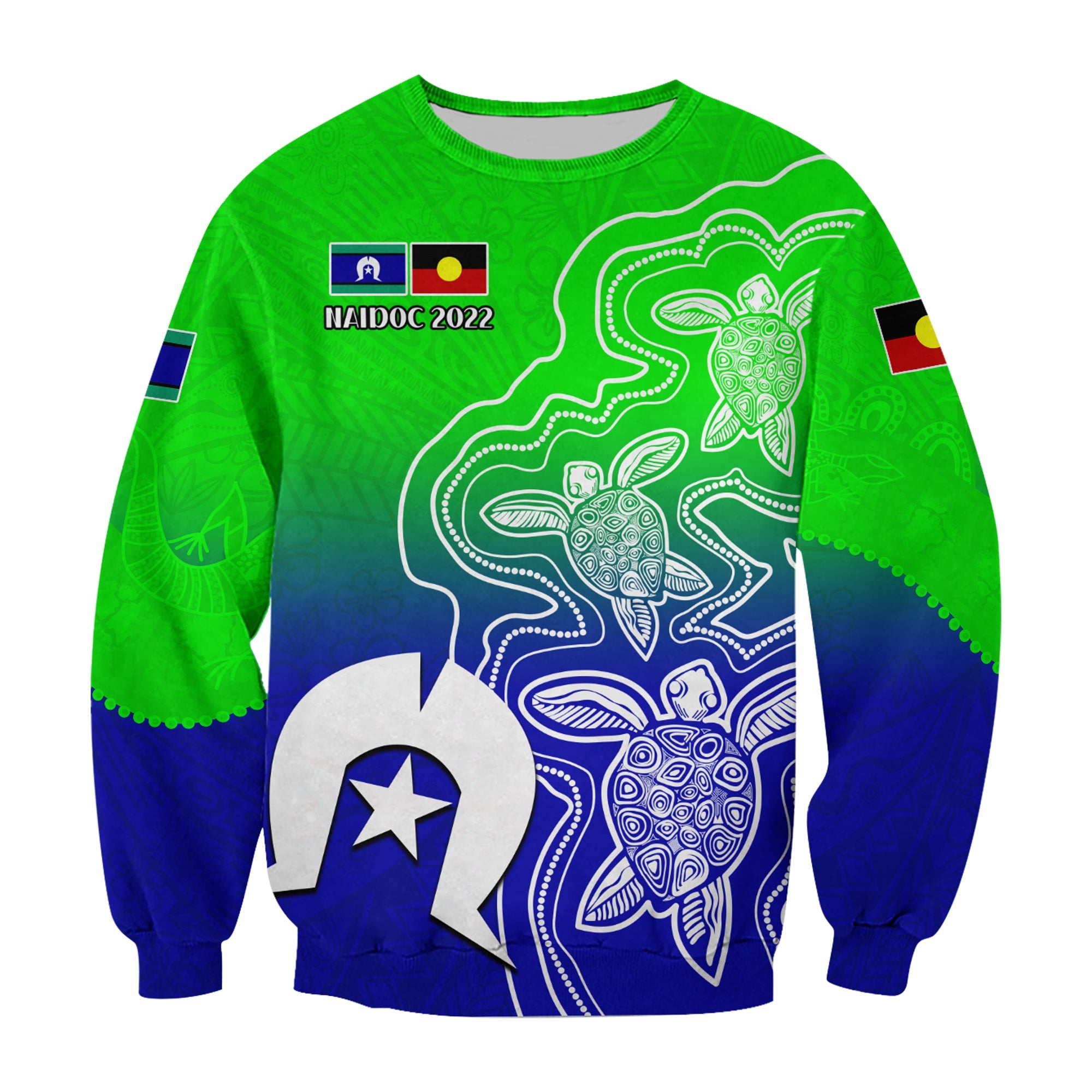 NAIDOC Week 2022 Sweatshirt Torres Strait Islanders with Aboriginal Turtles - Vibe Hoodie Shop