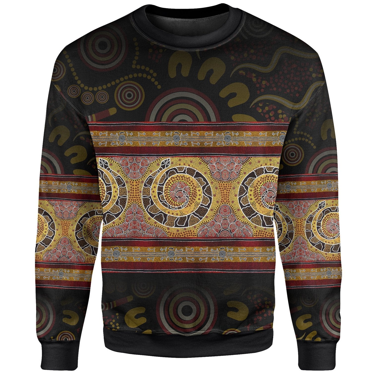 Aboriginal Sweater shirt - Snake Dot Panting Art - Vibe Hoodie Shop
