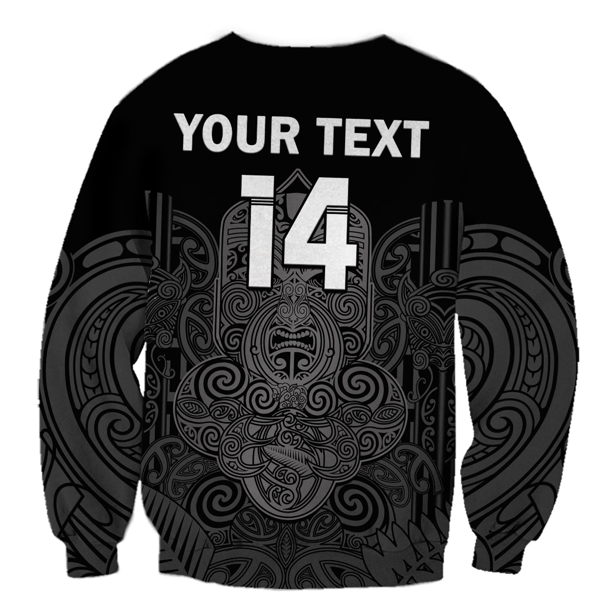 (Custom Text And Number) New Zealand Tiki Rugby Sweatshirt NZ Maori Koru Pattern - Vibe Hoodie Shop