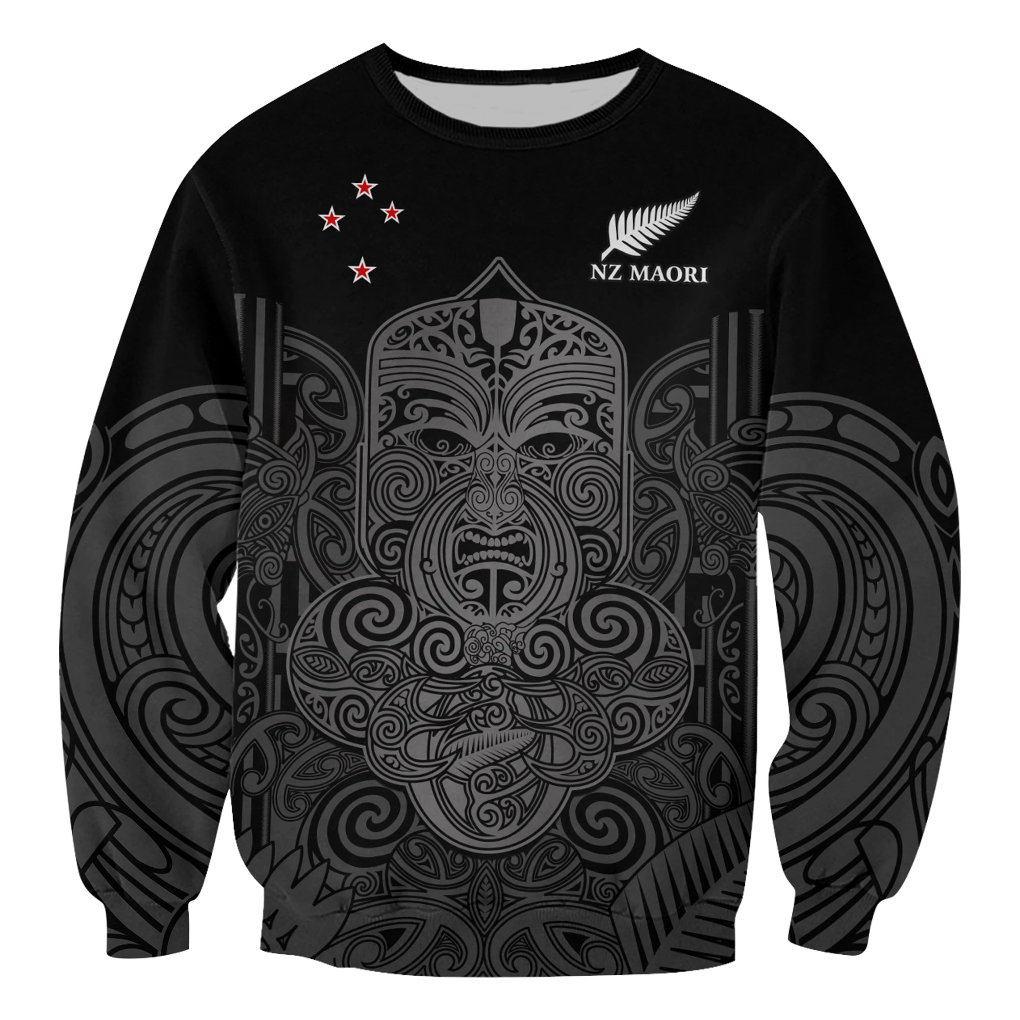 New Zealand Tiki Rugby Sweatshirt NZ Maori Koru Pattern - Vibe Hoodie Shop