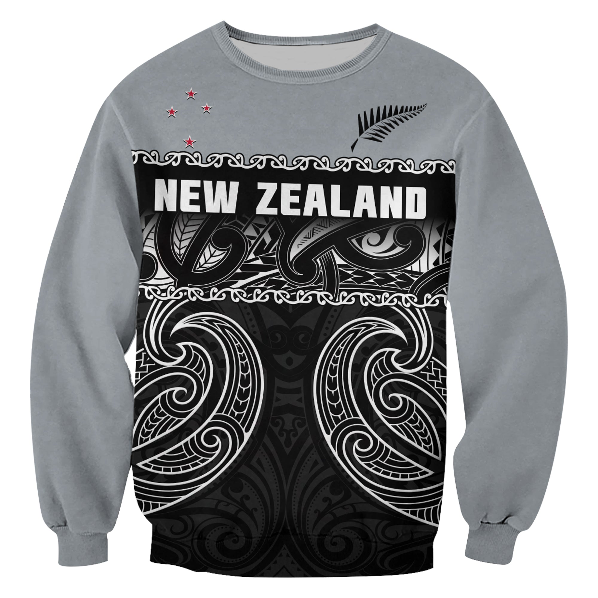 (Custom Text And Number) New Zealand 2022 Cricket Sweatshirt Black Cap Silver Fern Maori - Vibe Hoodie Shop