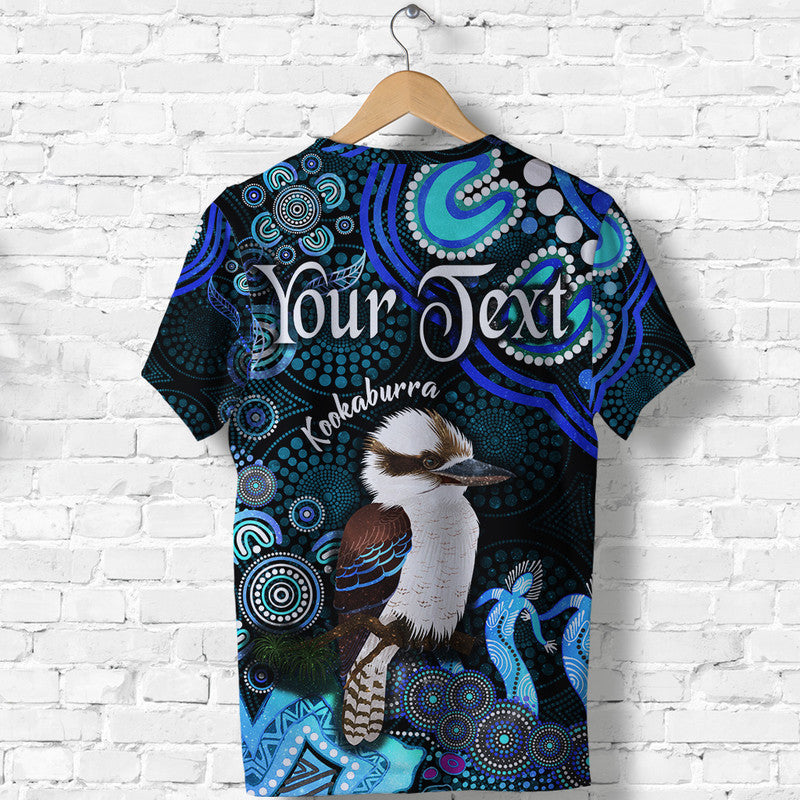 (Custom Personalised) Australian Astrology T Shirt Sagittarius Kookaburra Zodiac Aboriginal Vibes - Blue - Vibe Hoodie Shop