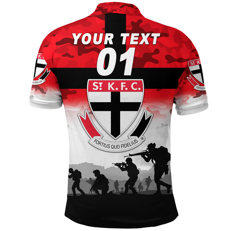 (Custom Personalised) St Kilda Saints ANZAC Polo Shirt Simple Style - Vibe Hoodie Shop