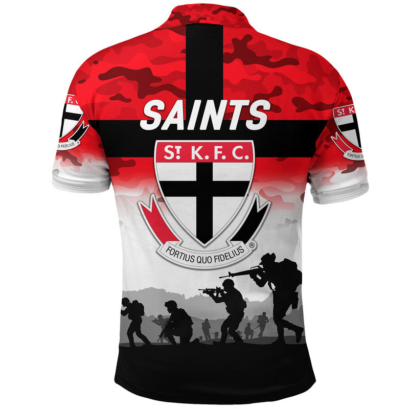 St Kilda Saints ANZAC Polo Shirt Simple Style - Vibe Hoodie Shop