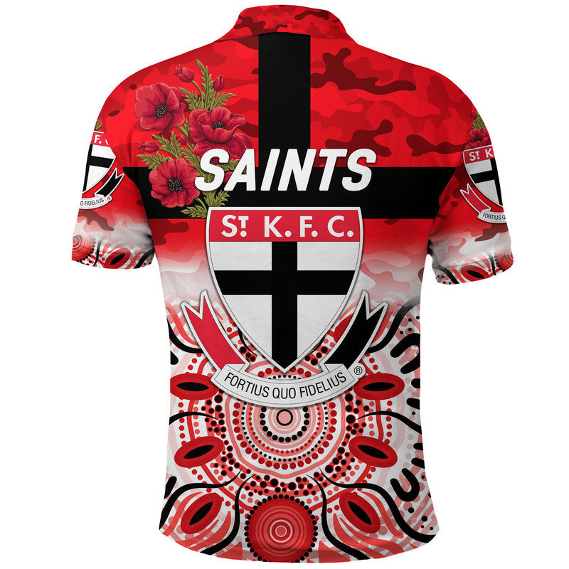 St Kilda Saints ANZAC Polo Shirt Indigenous Vibes - Vibe Hoodie Shop