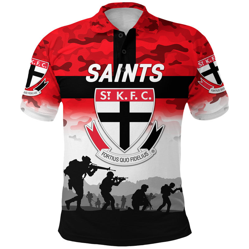 St Kilda Saints ANZAC Polo Shirt Simple Style - Vibe Hoodie Shop